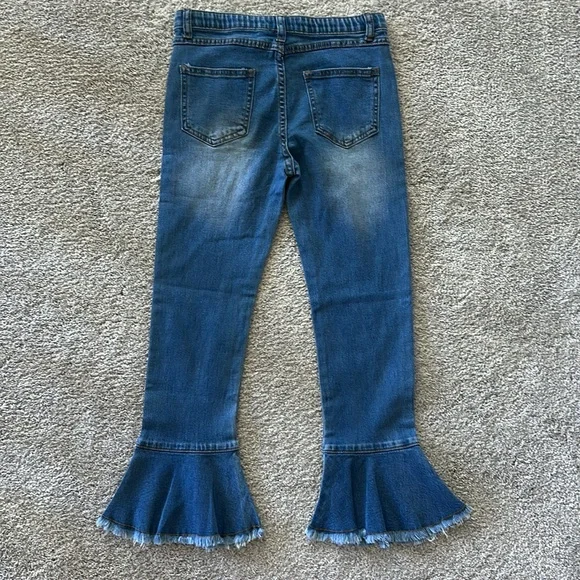 Hayden Girls Dark Blue Flare Jeans - Picture 4 of 7